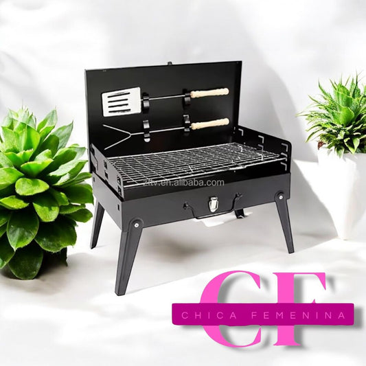 BBQ PORTATIL CON UTENCILIOS