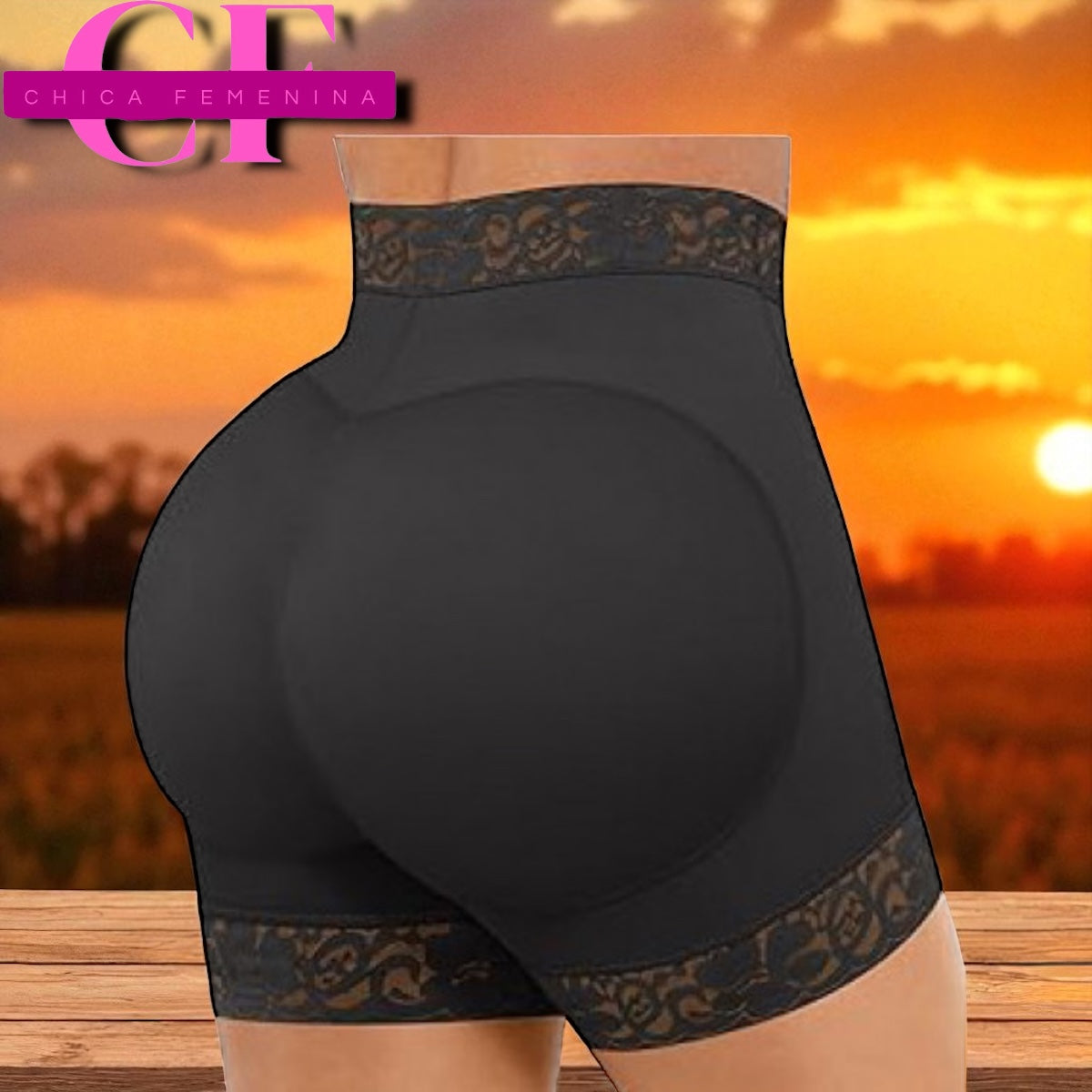 SHORT FAJA LEVANTA COLA NEGRO 2XL