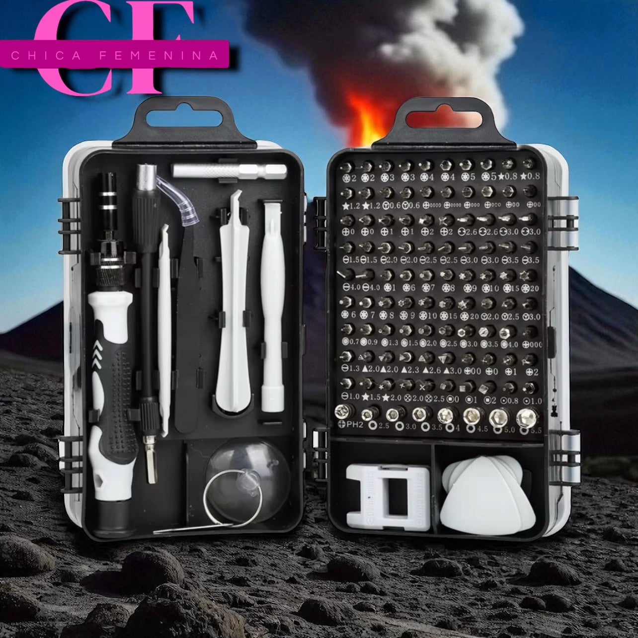 Destornillador de precisión 115 en 1, juego de herramientas de reparación profesional magnéticas para electrónica.