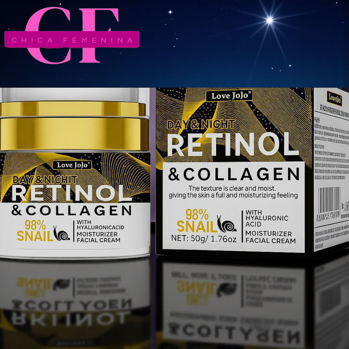 CREMA FACIAL ANTIARRUGAS CON RETINOL Y COLÁGENO DÍA Y NOCHE MIXTA DÍA/NOCHE