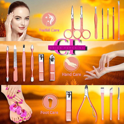 Kit de Higiene Completo (Rostro, Oídos, Manos y Pies) Rosado