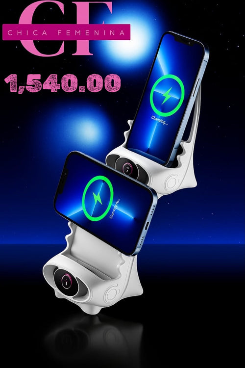 SOPORTE MULTIFUNCIONAL PARA MOVIL CON ALTA VOZ Y FUNCION DE CARGA MAGNETICA
