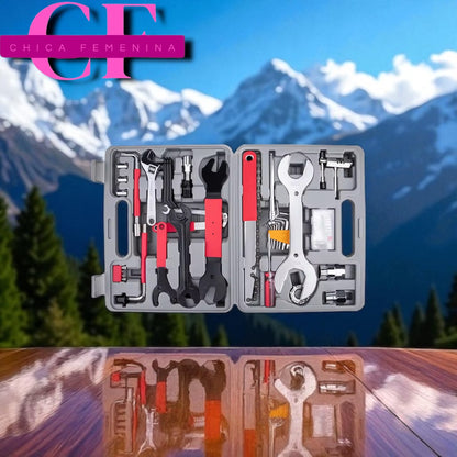 SET HERRAMIENTAS DE REPARACIÓN DE NEUMÁTICOS DE REPARACIÓN DE EJES BICICLETA