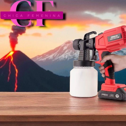 PISTOLA DE PINTURA 2 BATERIAS 48V ROJA/ AZUL