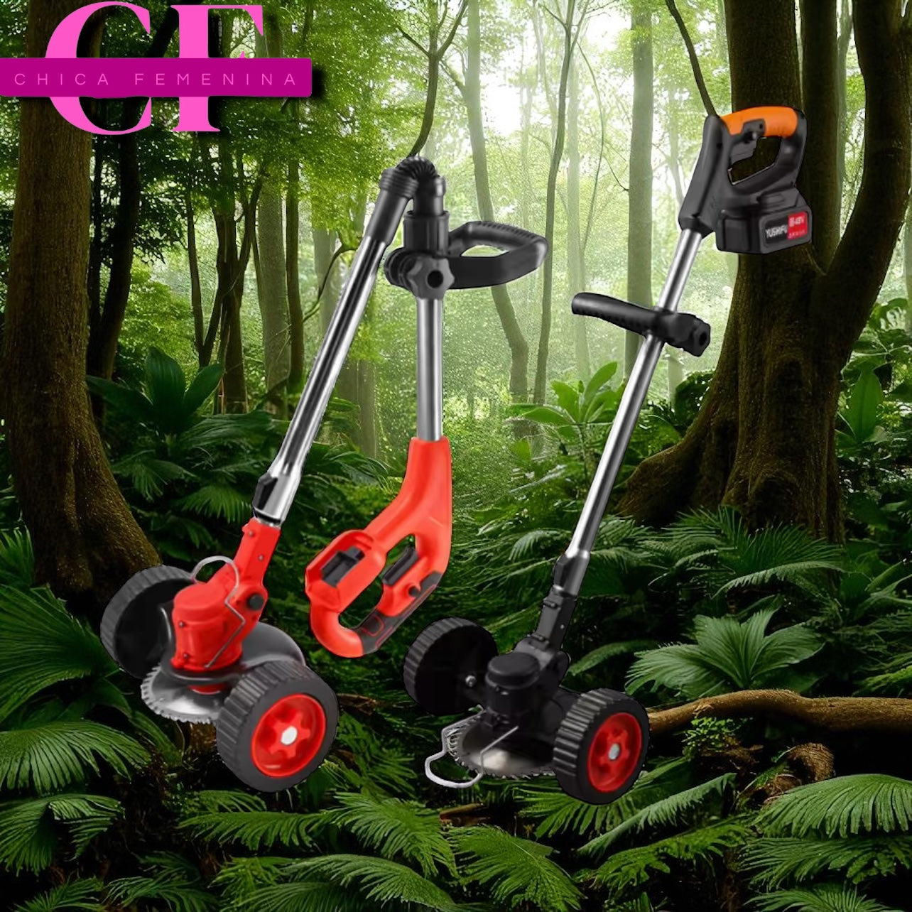 CORTA CESPED ELECTRICO PLEGABLE 2 BATERIA 48V