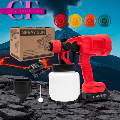 PISTOLA DE PINTURA 2 BATERIAS 48V ROJA/ AZUL