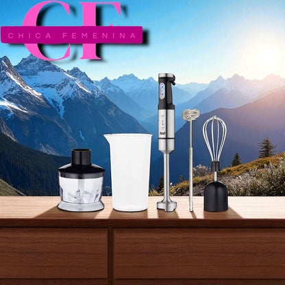 JUEGO DE BATIDORA DE MANO MULTIUSOS Y DE VELOCIDAD AJUSTABLE 4 EN 1