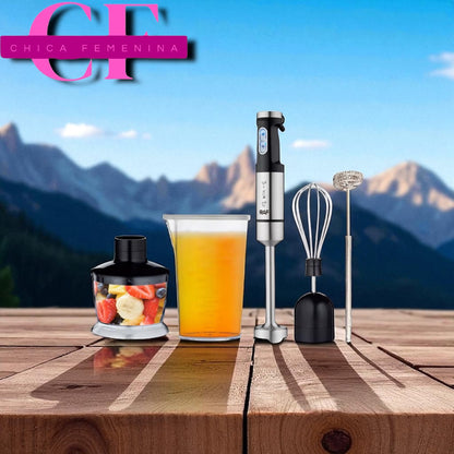 JUEGO DE BATIDORA DE MANO MULTIUSOS Y DE VELOCIDAD AJUSTABLE 4 EN 1