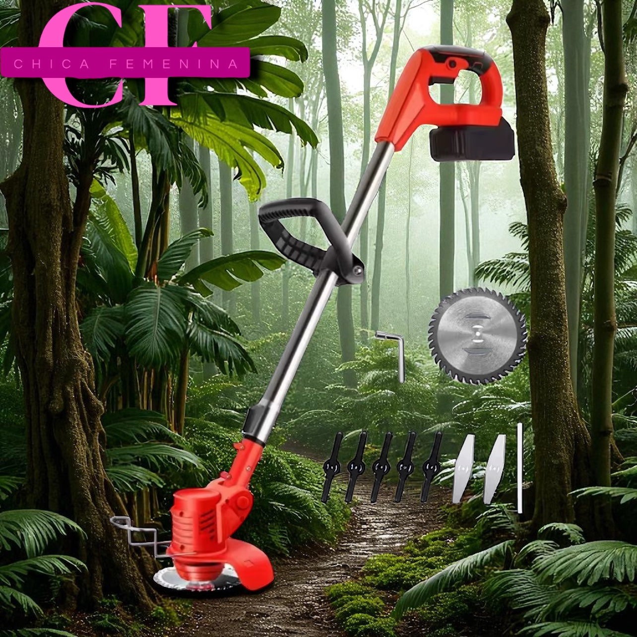 CORTA CESPED ELECTRICO PLEGABLE 2 BATERIA 48V