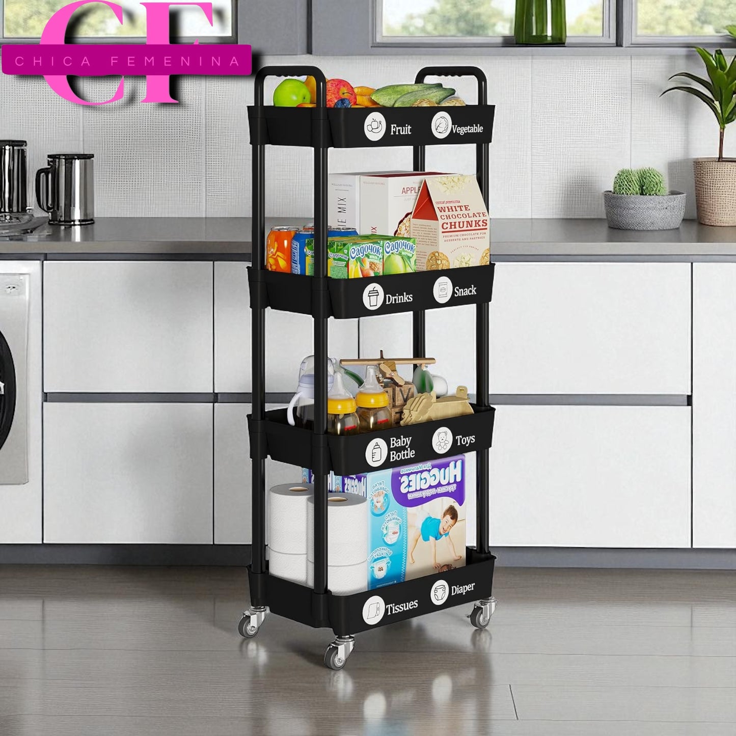 ESTANTE / CARRITO DE COCINA 4 NIVELES