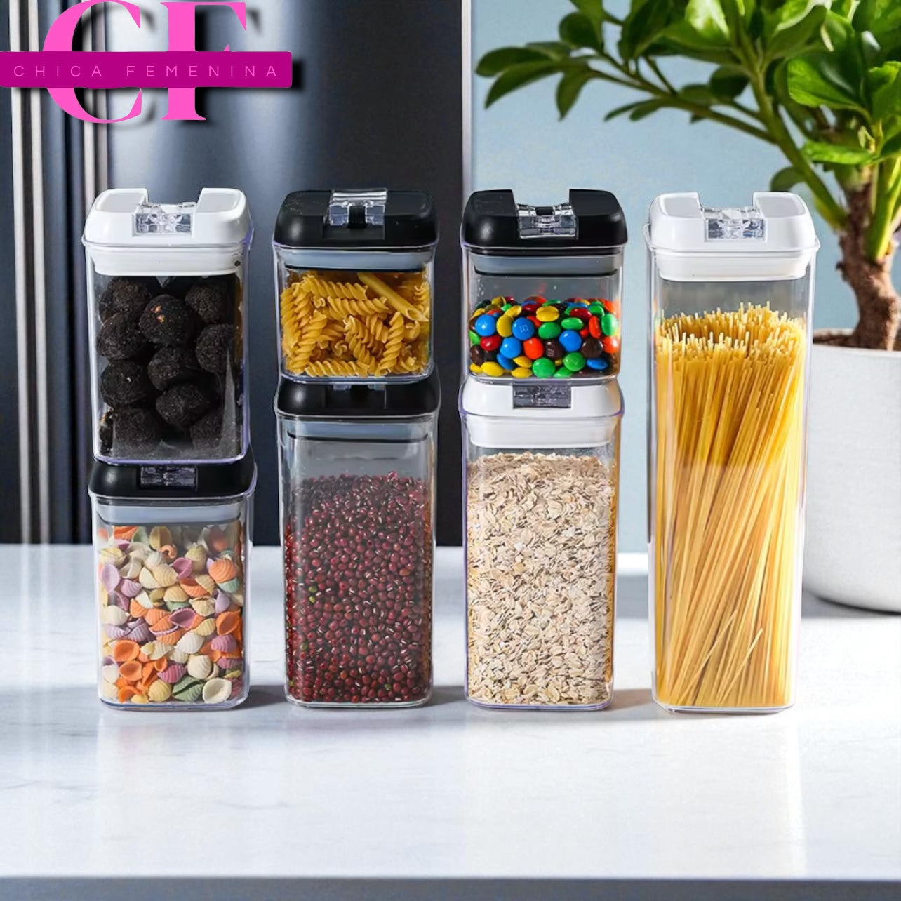 DISPENSADOR CONTENEDOR DE ALIMENTOS DE 7 PIEZAS MD-12454