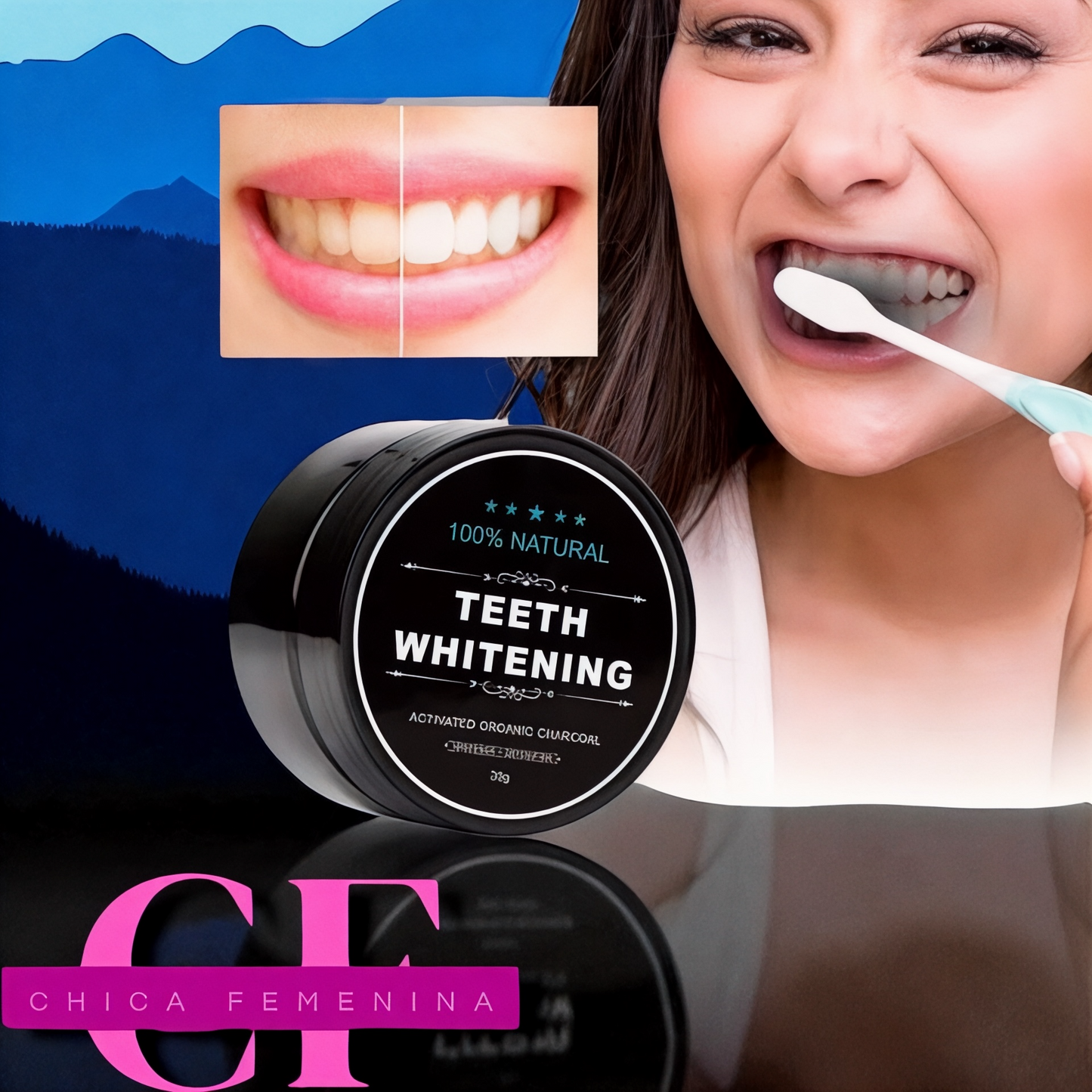 Blanqueador de Dientes en Polvo Carbón