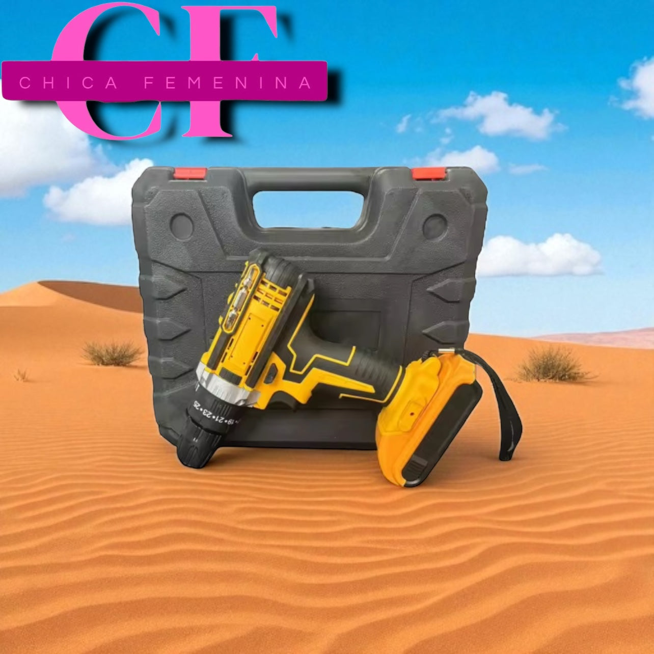 SET DE TALADRO 2 BATERIAS 21 V 26 PZ AMARILLO HASS/ AM