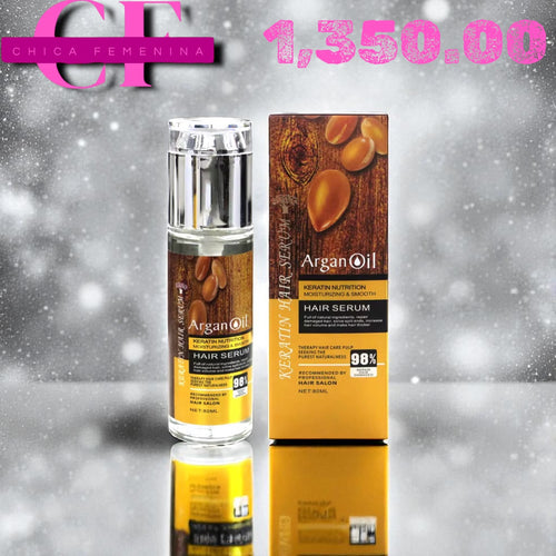 SUERO CAPILAR NUTRITIVO CON QUERATINA Y ACEITE DE ARGÁN SIN SULFATOS 80 ML