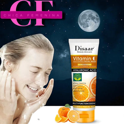 ESPUMA LIMPIADORA FACIAL CON VITAMINA C, ÁCIDO HIALURÓNICO, BAYAS Y GLUTATIÓN, HIDRATANTE, ANTIACNÉ, CONTROL DE GRASA