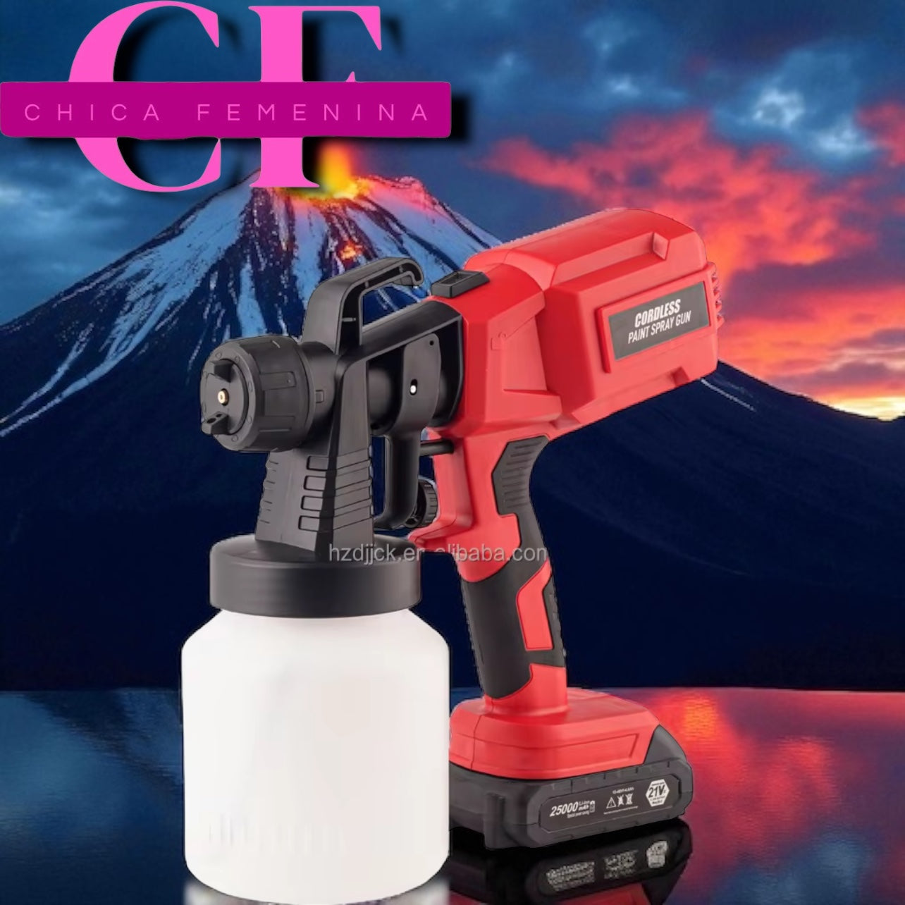 PISTOLA DE PINTURA 2 BATERIAS 48V ROJA/ AZUL