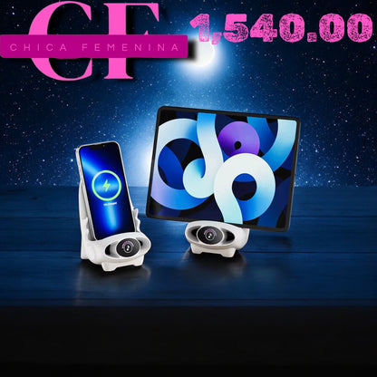 SOPORTE MULTIFUNCIONAL PARA MOVIL CON ALTA VOZ Y FUNCION DE CARGA MAGNETICA