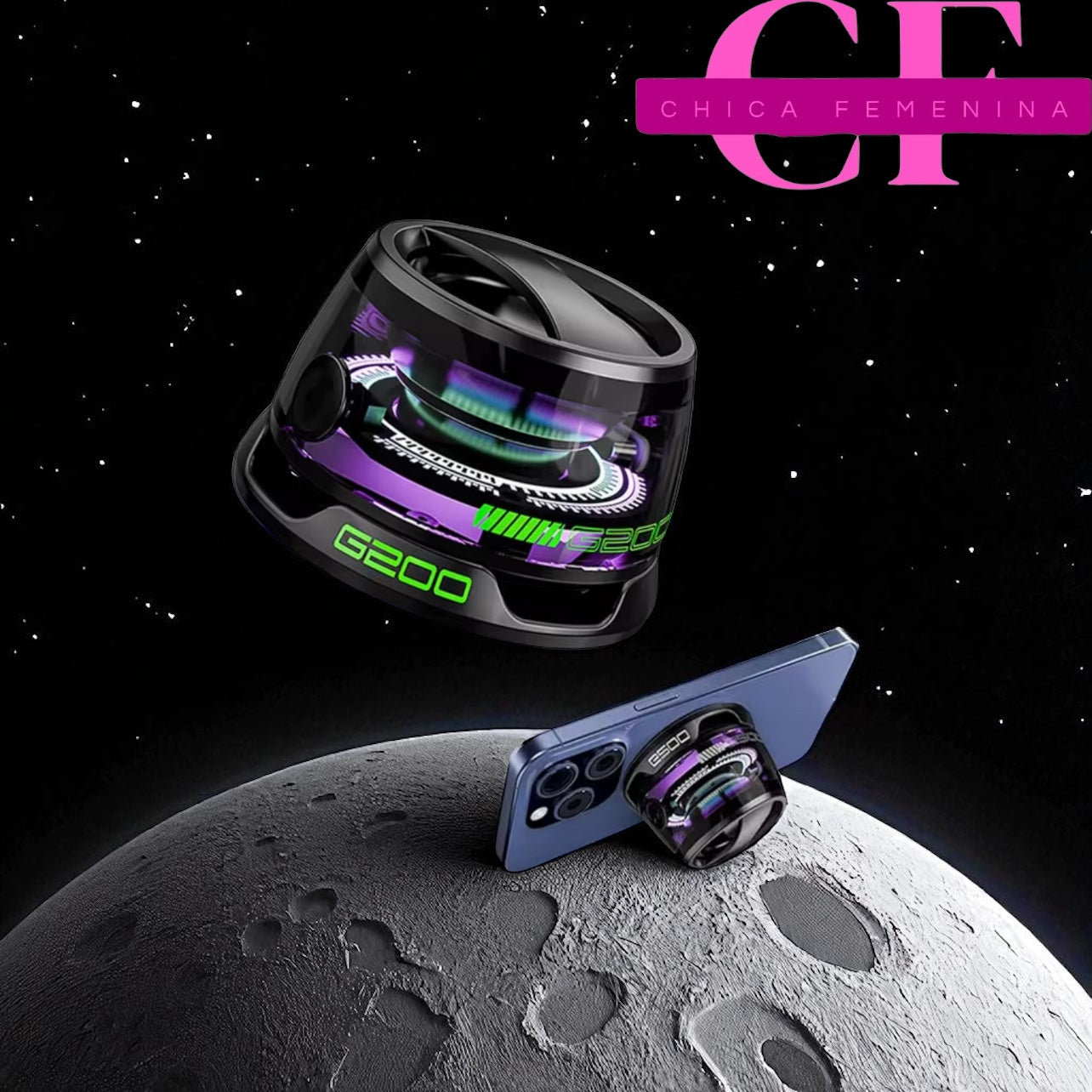 ALTAVOZ BLUETOOTH MAGNÉTICO MULTIFUNCIONAL G200 CON LUZ RGB, ALTAVOZ MAGNÉTICO IMPERMEABLE INALÁMBRICO PARA TELÉFONOS