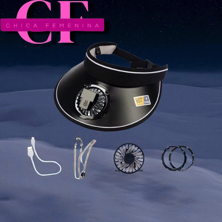 SOMBRERO GORRA VISERA CON VENTILADOR IDEAL PARA MATAR EL CALORAZO