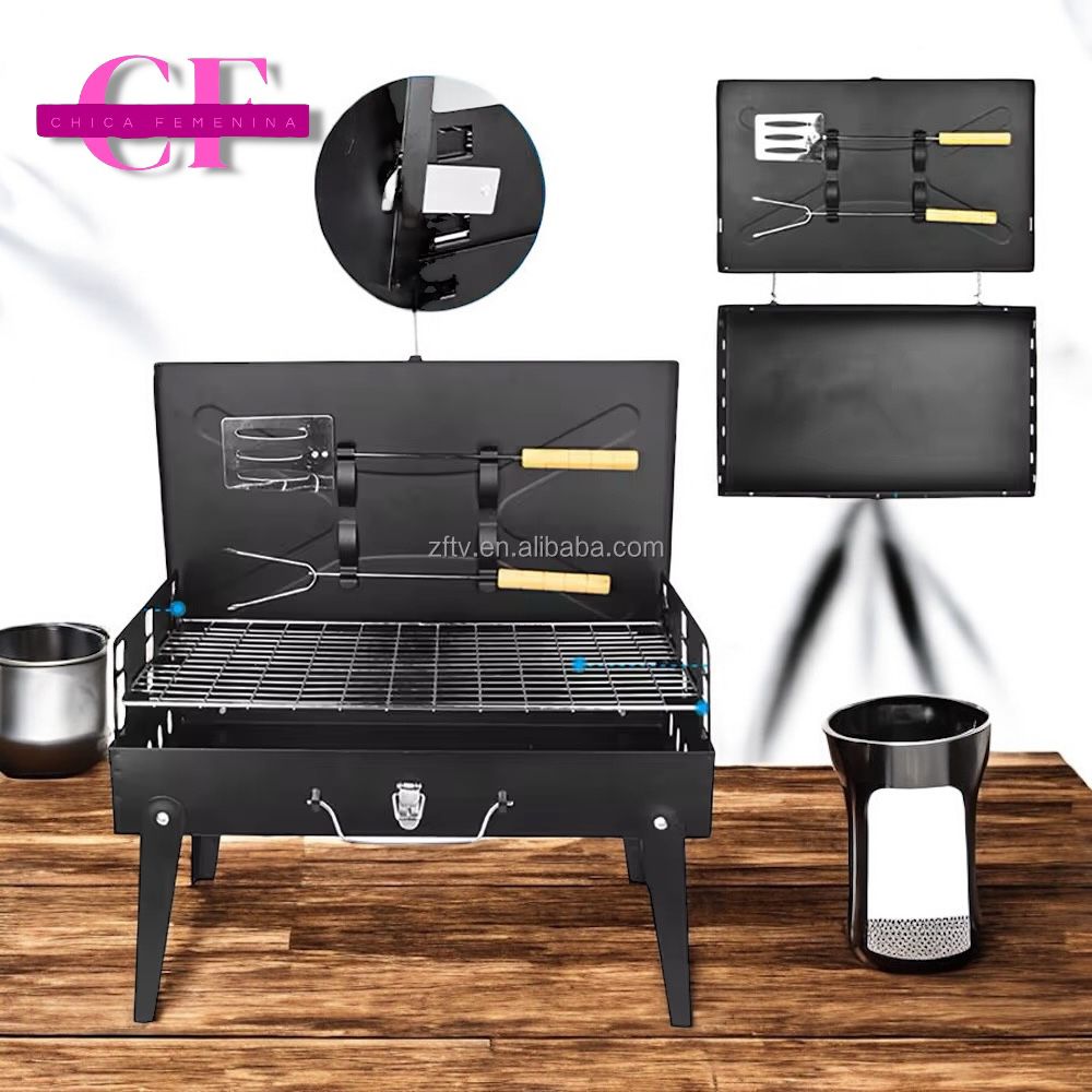 BBQ PORTATIL CON UTENCILIOS