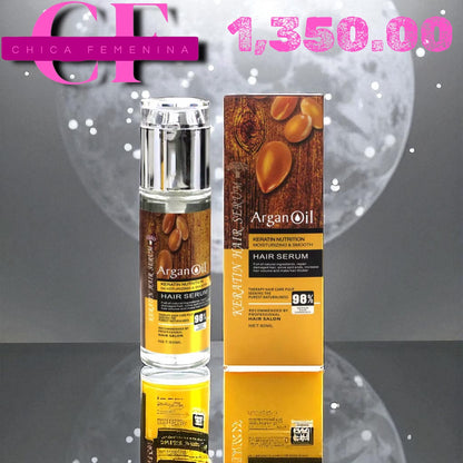 SUERO CAPILAR NUTRITIVO CON QUERATINA Y ACEITE DE ARGÁN SIN SULFATOS 80 ML