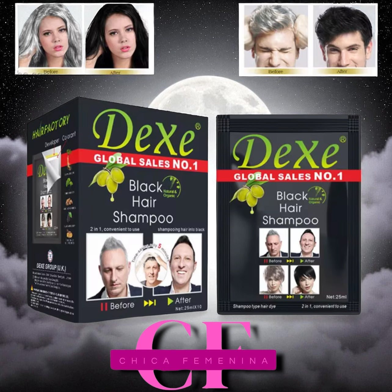 SHAMPOO PARA CABELLO NEGRO (64 UND X CAJA)