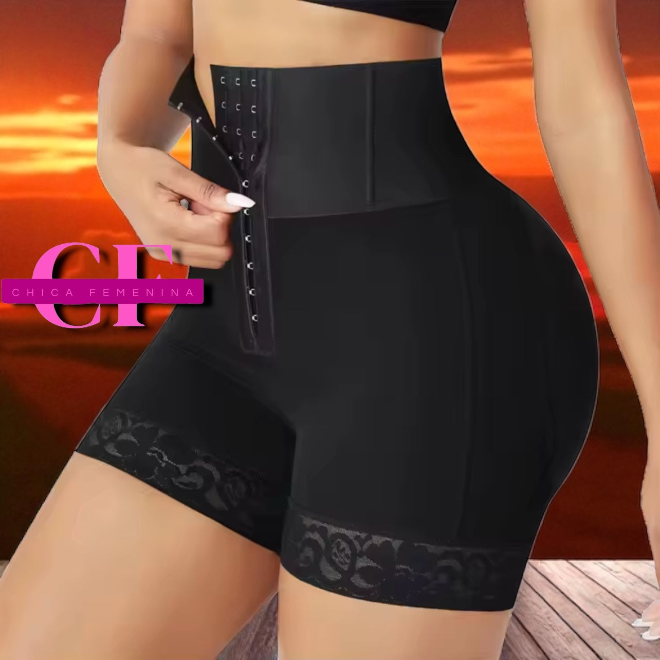 SHORT FAJA LEVANTA COLA NEGRO 2XL