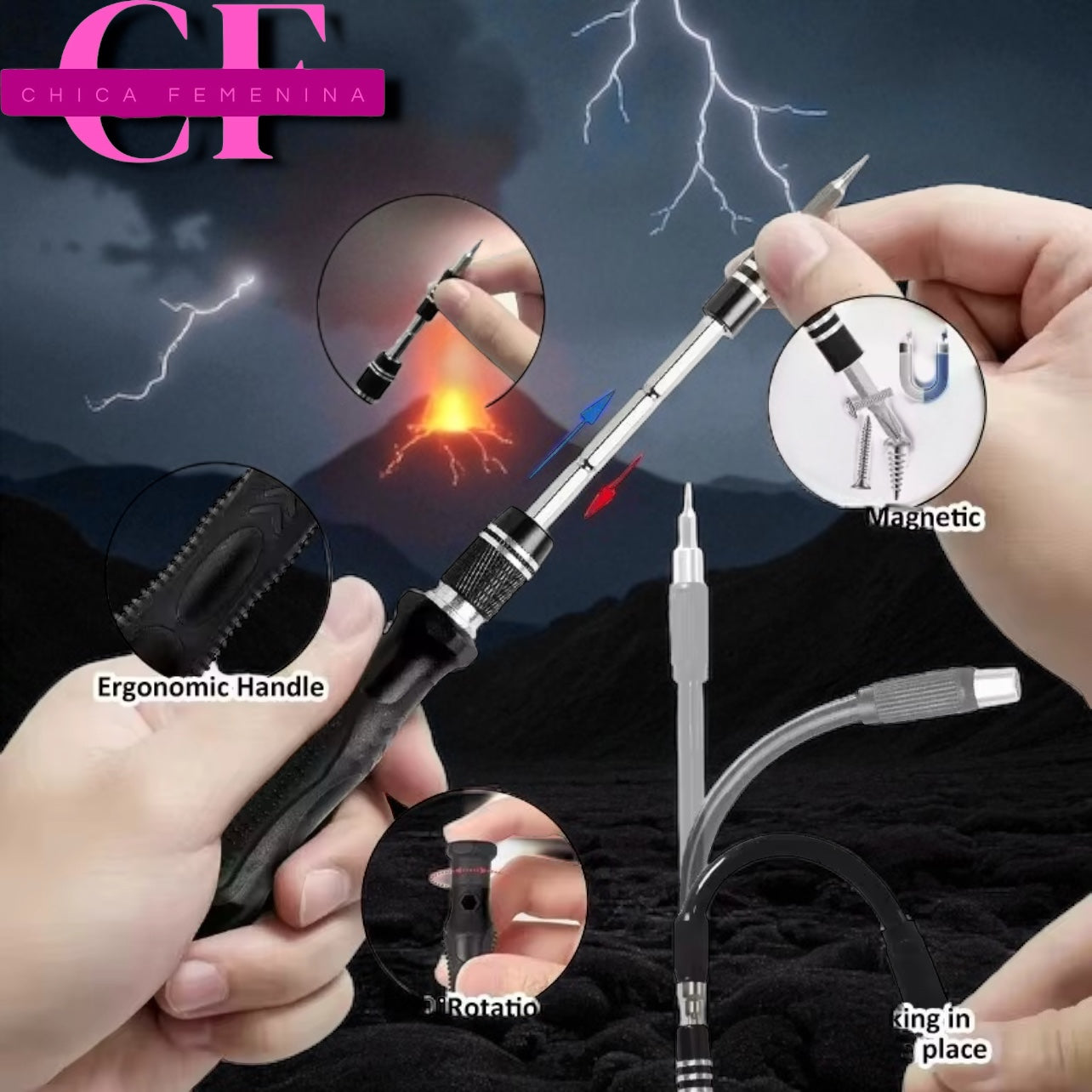 Destornillador de precisión 115 en 1, juego de herramientas de reparación profesional magnéticas para electrónica.