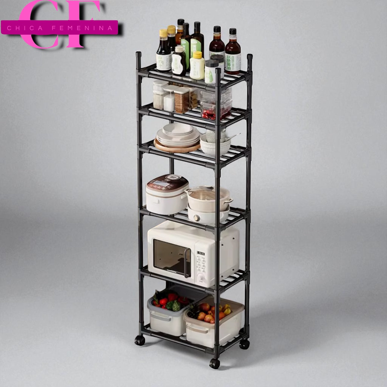 ESTANTE MULTIFUNCIONAL 5 NIVELES CON GANCHO