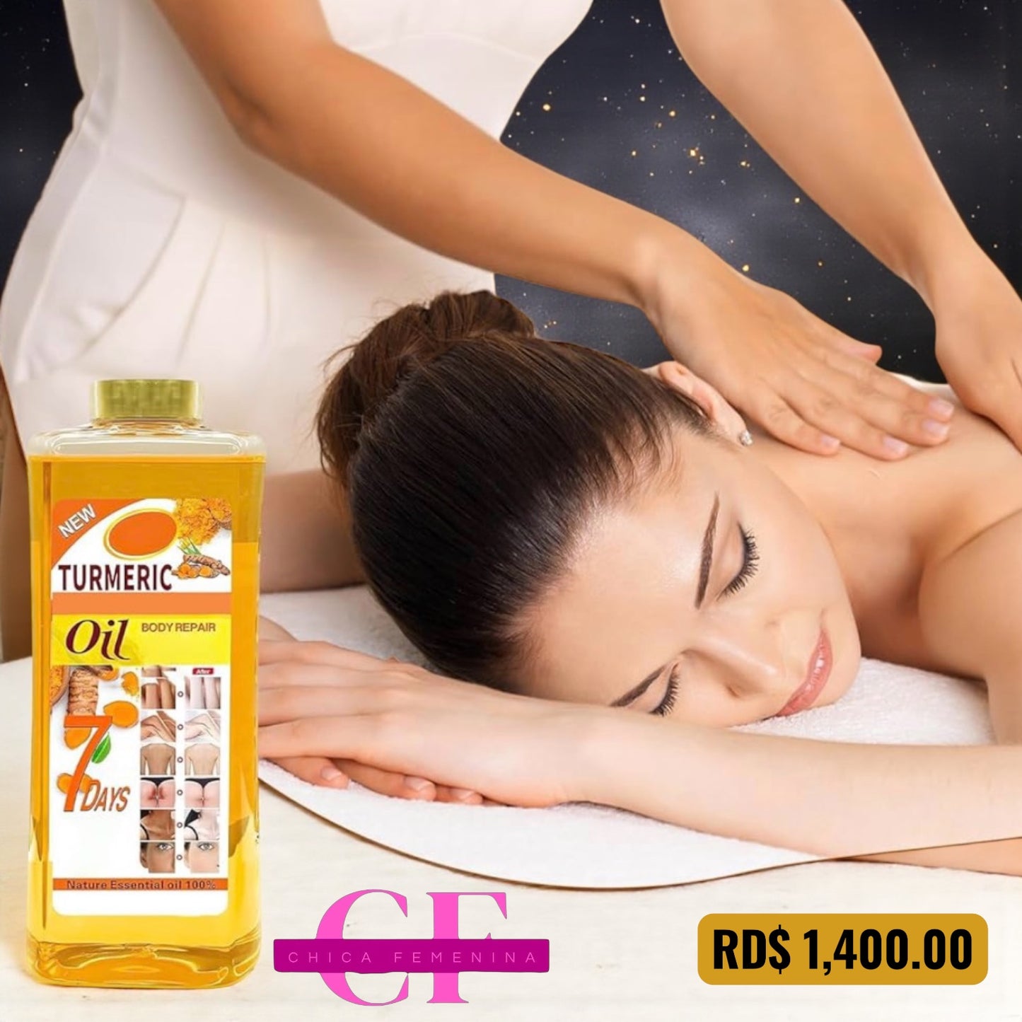 ACEITE CORPORAL DE CÚRCUMA TUMERIC, ACEITE SUPER BLANQUEADOR