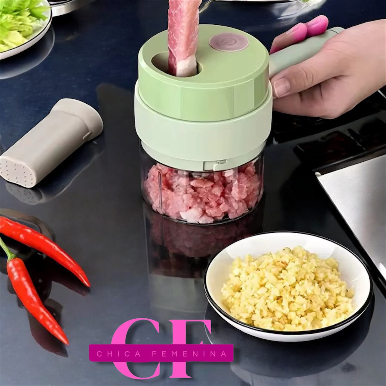 PICADORA ELÉCTRICA D/MANO D/VEGETALES 419G