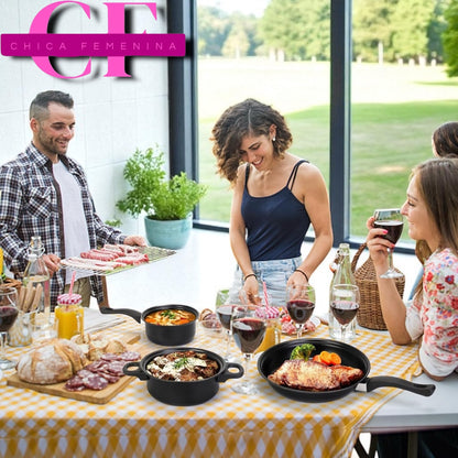 SET DE OLLAS Y SARTENES ANTIADHERENTES JUEGO DE UTENCILIOS DE COCINA DE 13