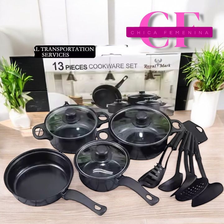 SET DE OLLAS Y SARTENES ANTIADHERENTES JUEGO DE UTENCILIOS DE COCINA DE 13