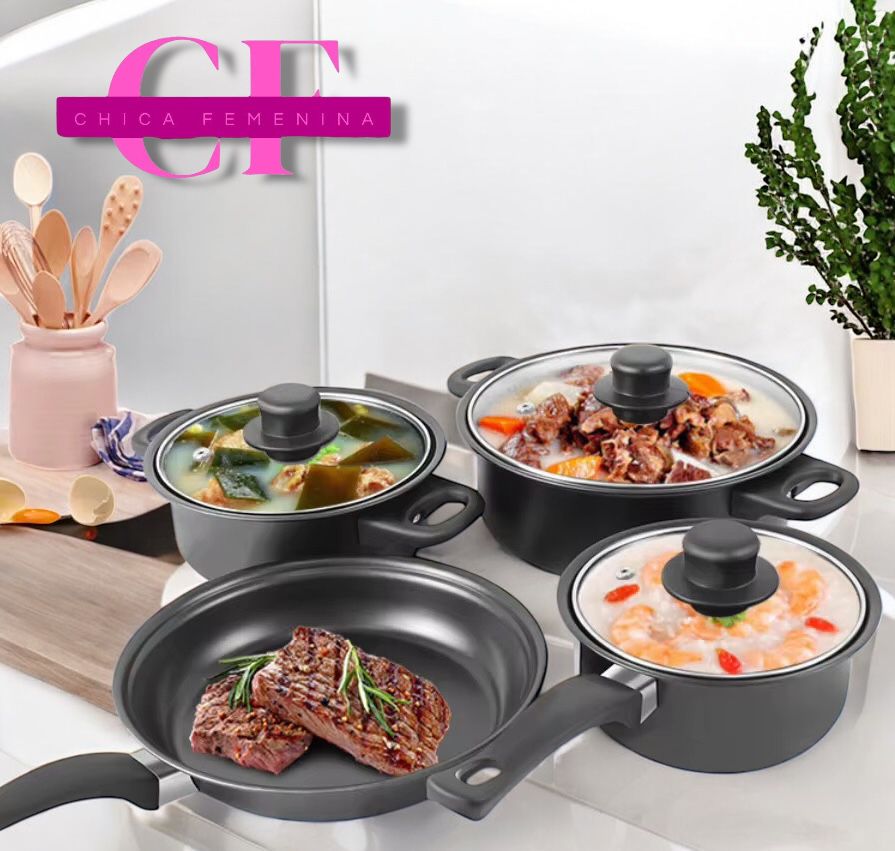 SET DE OLLAS Y SARTENES ANTIADHERENTES JUEGO DE UTENCILIOS DE COCINA DE 13