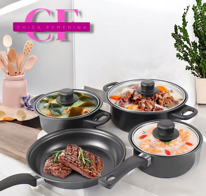 SET DE OLLAS Y SARTENES ANTIADHERENTES JUEGO DE UTENCILIOS DE COCINA DE 13