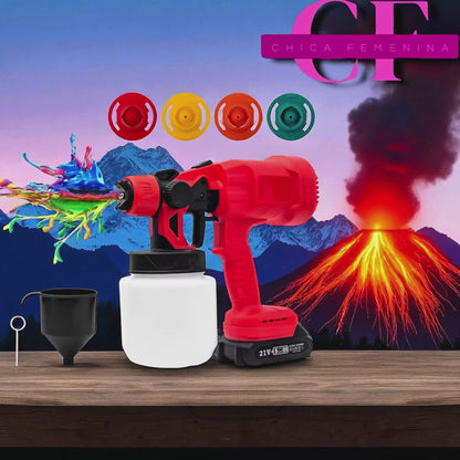 PISTOLA DE PINTURA 2 BATERIAS 48V ROJA/ AZUL