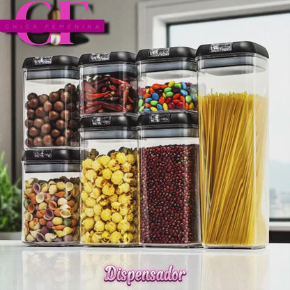 DISPENSADOR CONTENEDOR DE ALIMENTOS DE 7 PIEZAS MD-12454