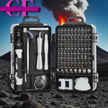 Destornillador de precisión 115 en 1, juego de herramientas de reparación profesional magnéticas para electrónica.