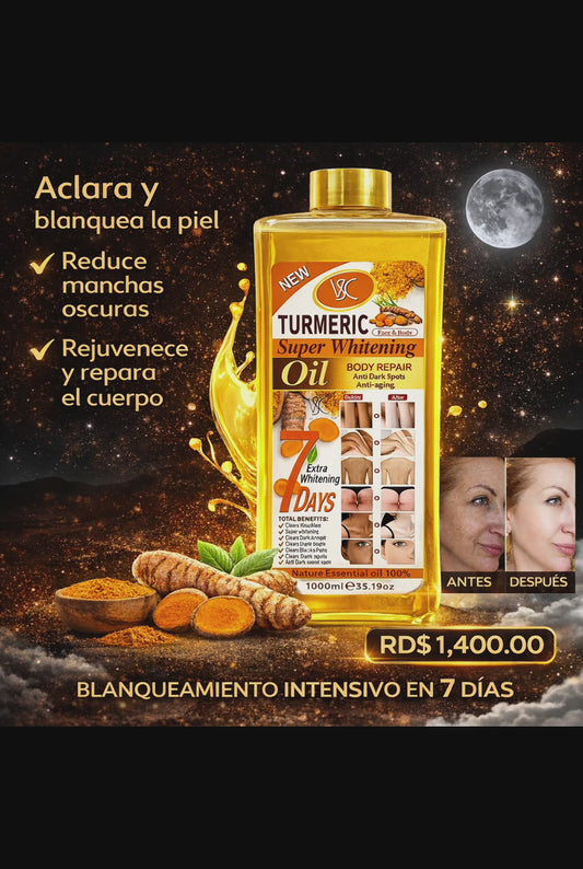 ACEITE CORPORAL DE CÚRCUMA TUMERIC, ACEITE SUPER BLANQUEADOR