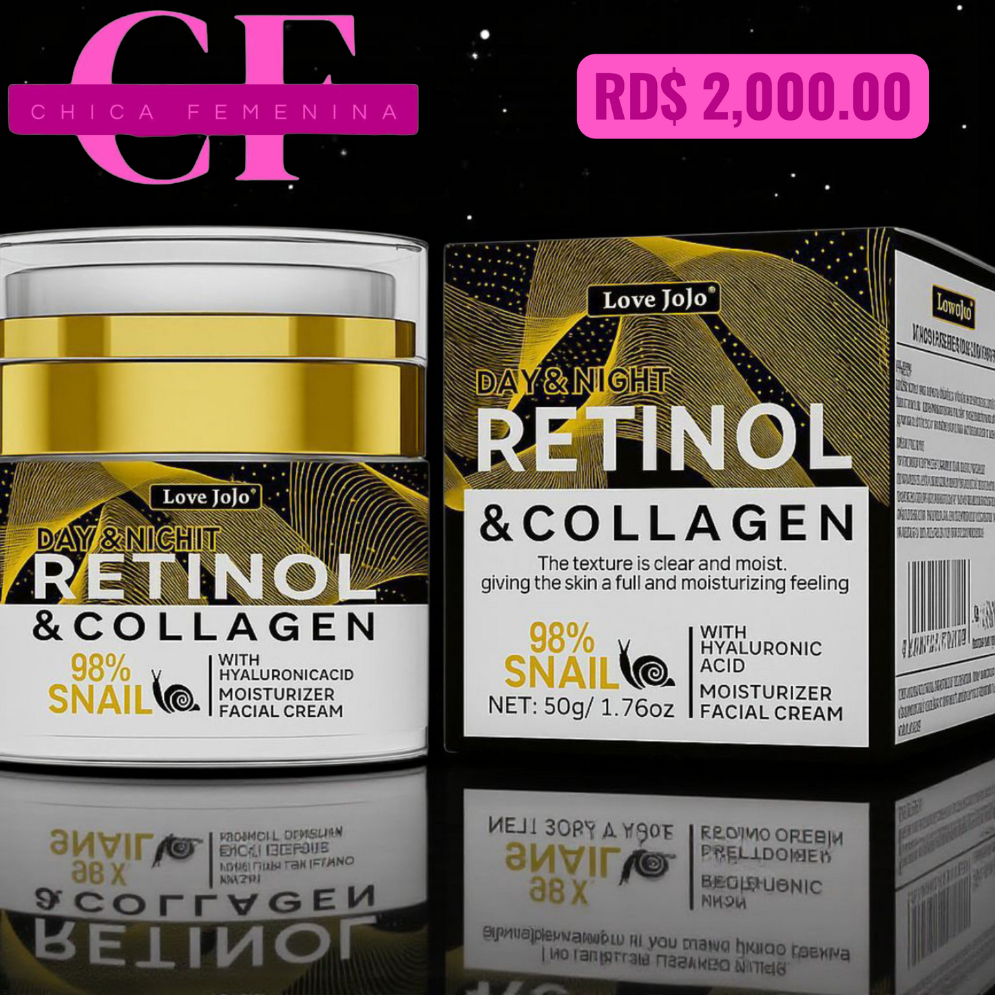 CREMA FACIAL ANTIARRUGAS CON RETINOL Y COLÁGENO DÍA Y NOCHE MIXTA DÍA/NOCHE
