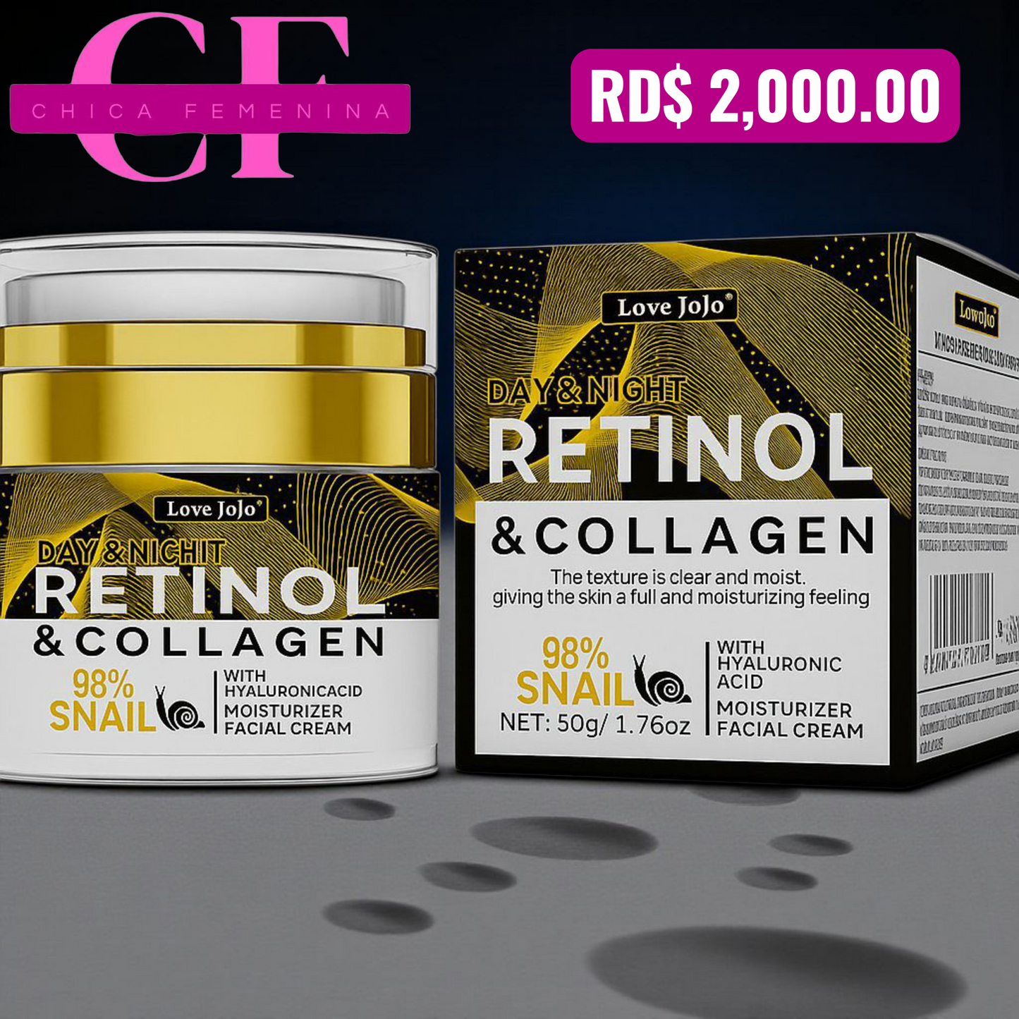 CREMA FACIAL ANTIARRUGAS CON RETINOL Y COLÁGENO DÍA Y NOCHE MIXTA DÍA/NOCHE
