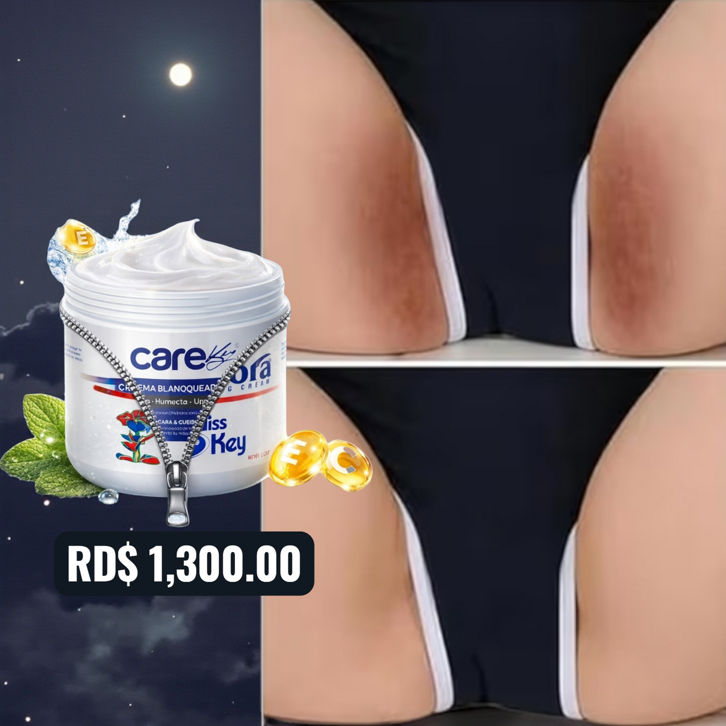 CREMA ACLARADORA 3 EN 1 NUEVA IMAGEN MISS KEY CARE KEY (ACLARA, HUMECTA Y UNIFICA TONO)