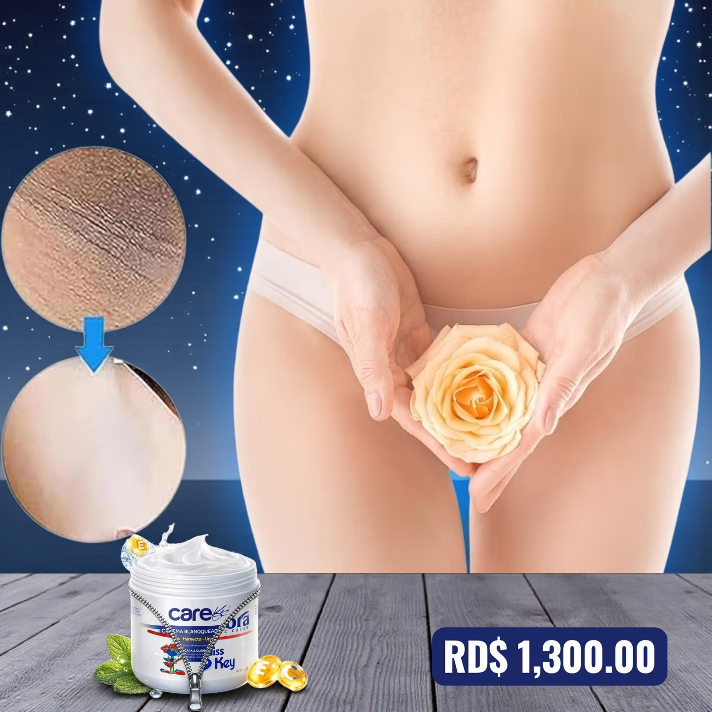 CREMA ACLARADORA 3 EN 1 NUEVA IMAGEN MISS KEY CARE KEY (ACLARA, HUMECTA Y UNIFICA TONO)